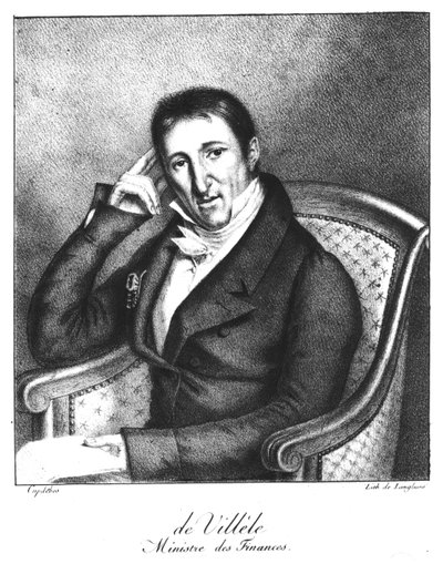 Portret van Jean Baptiste Graaf van Villele door Langlume